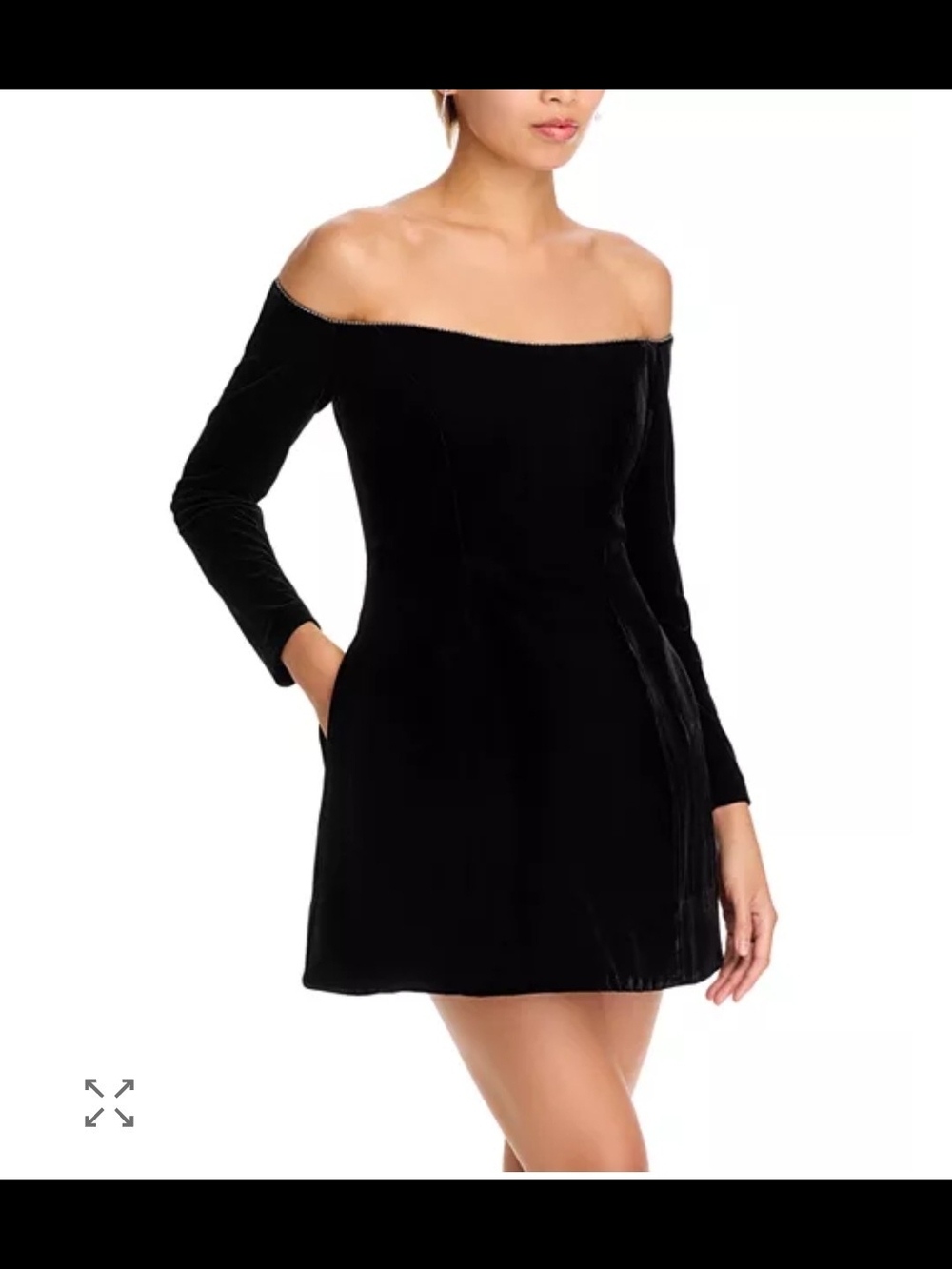 Bardot Nadene Velour Hourglass Mini Dress